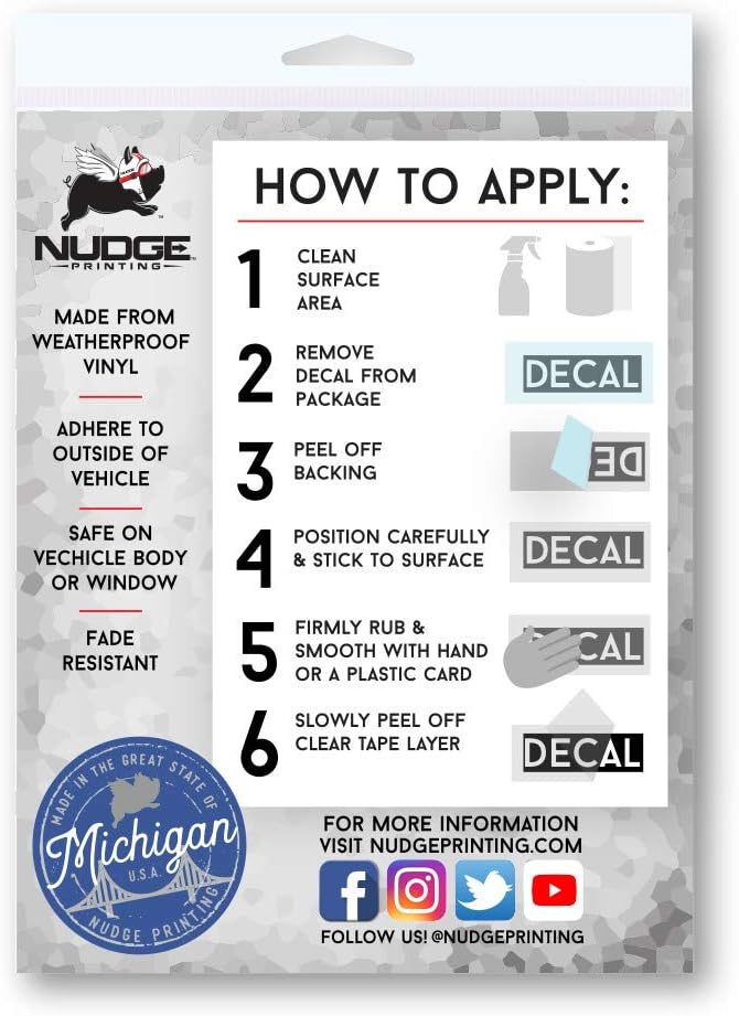 Nudge Printing Collegiate NCAA Car Decal Made from Premium Weatherproof Vinyl (Ferris State University) - Image 3